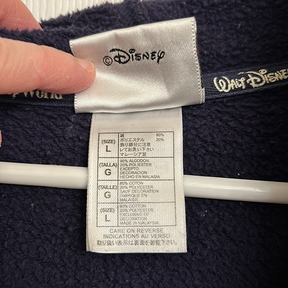 Vintage Navy Blue Disney Walt Disney World Full-Zip Hoodie Cotton-blend Large - Picture 11 of 13